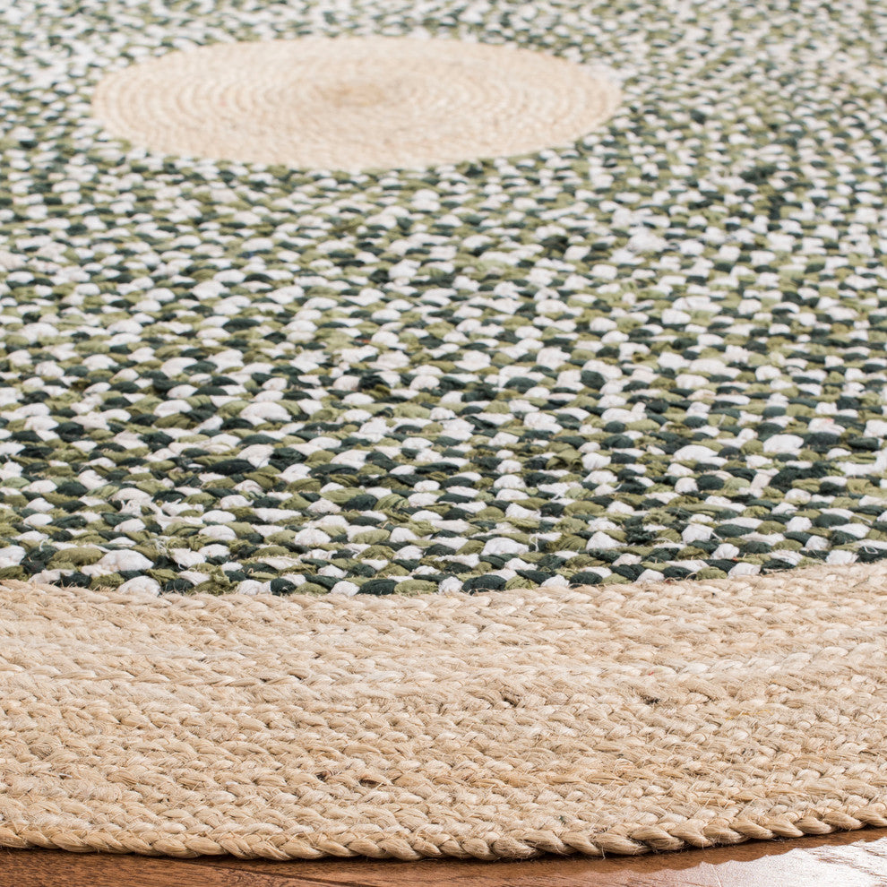 Safavieh Cape Cod Collection CAP210 Rug, Green/Natural, 6' Round