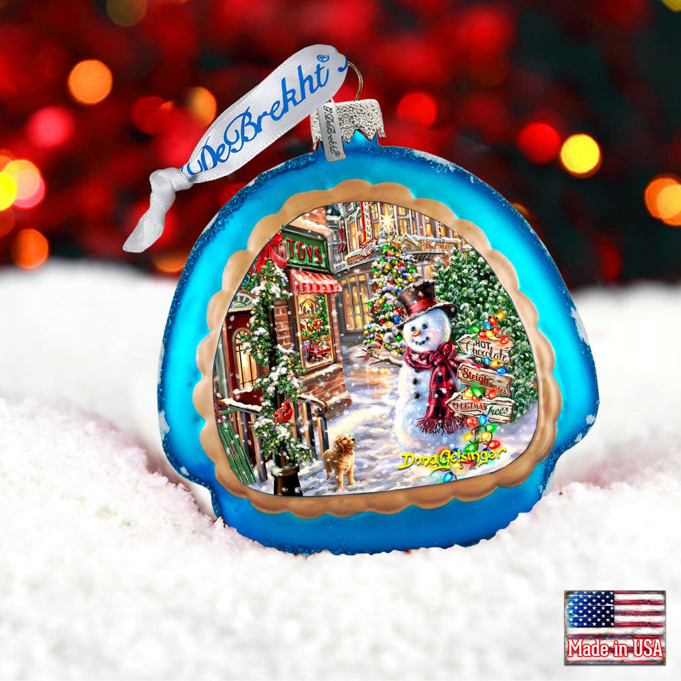Christmas Lane Snowflake Glass Ornament
