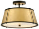 Hinkley Clarke 15" Semi-Flush Mount Ceiling Light, Lacquered Dark Brass + Black