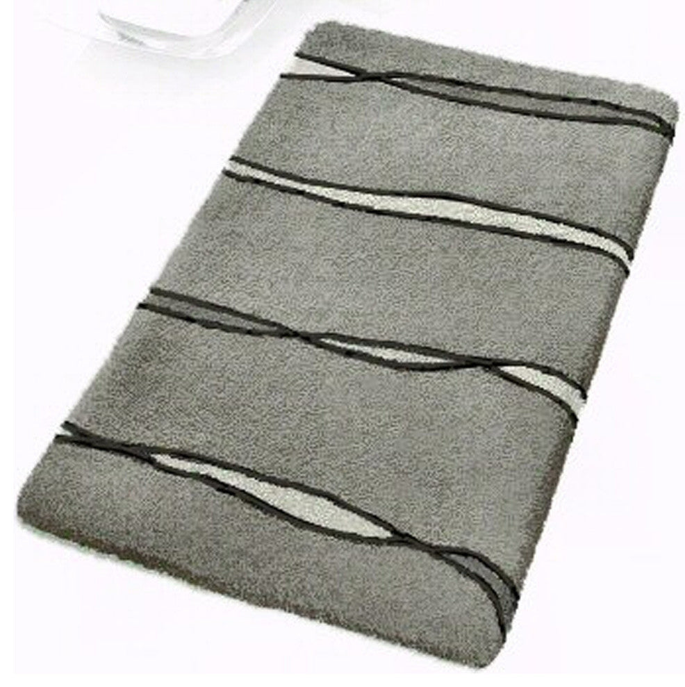 Gray Bathroom Rugs, Flow, Extra Large