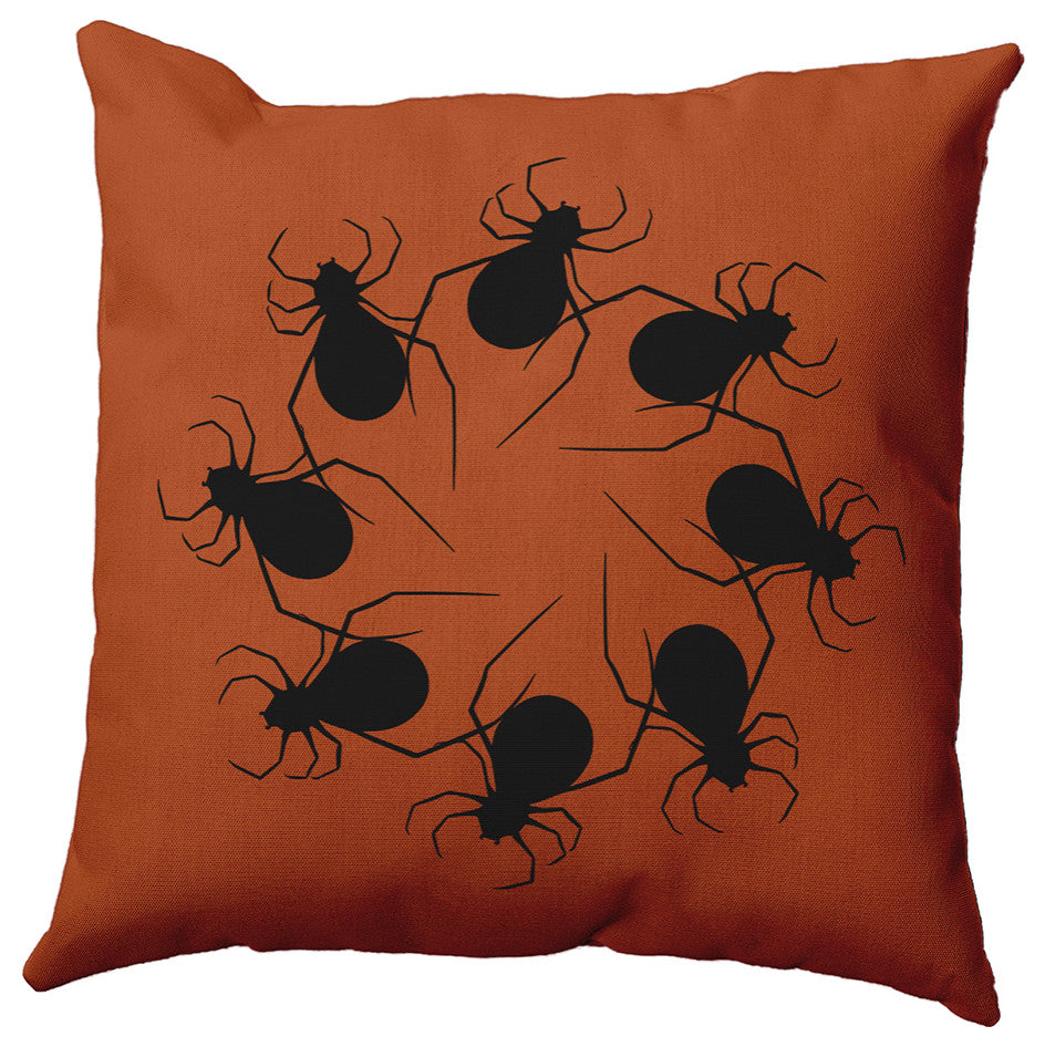 20"x20" Spider Wreath Decorative Throw Pillow, Sienna