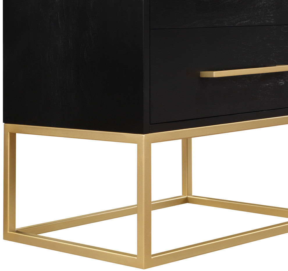Maxine Night Stand, Rich Black Finish