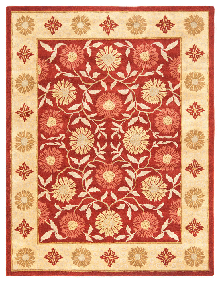 Safavieh Heritage Hg970A Red, Beige Area Rug, 8'x11'