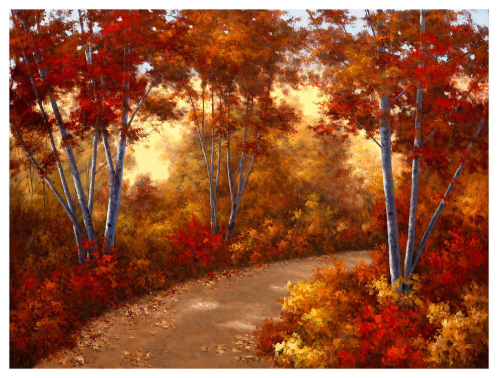 "Golden Birch" Digital Paper Print by Diane Romanello, 38"x24"