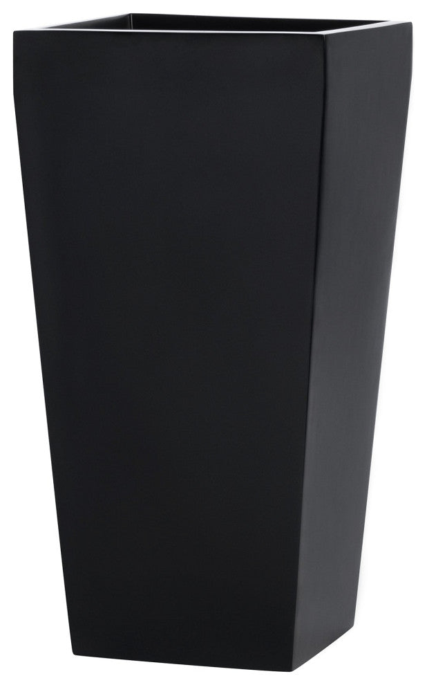 Windsor Tall Square Planter, Black, 15"x15"x30"