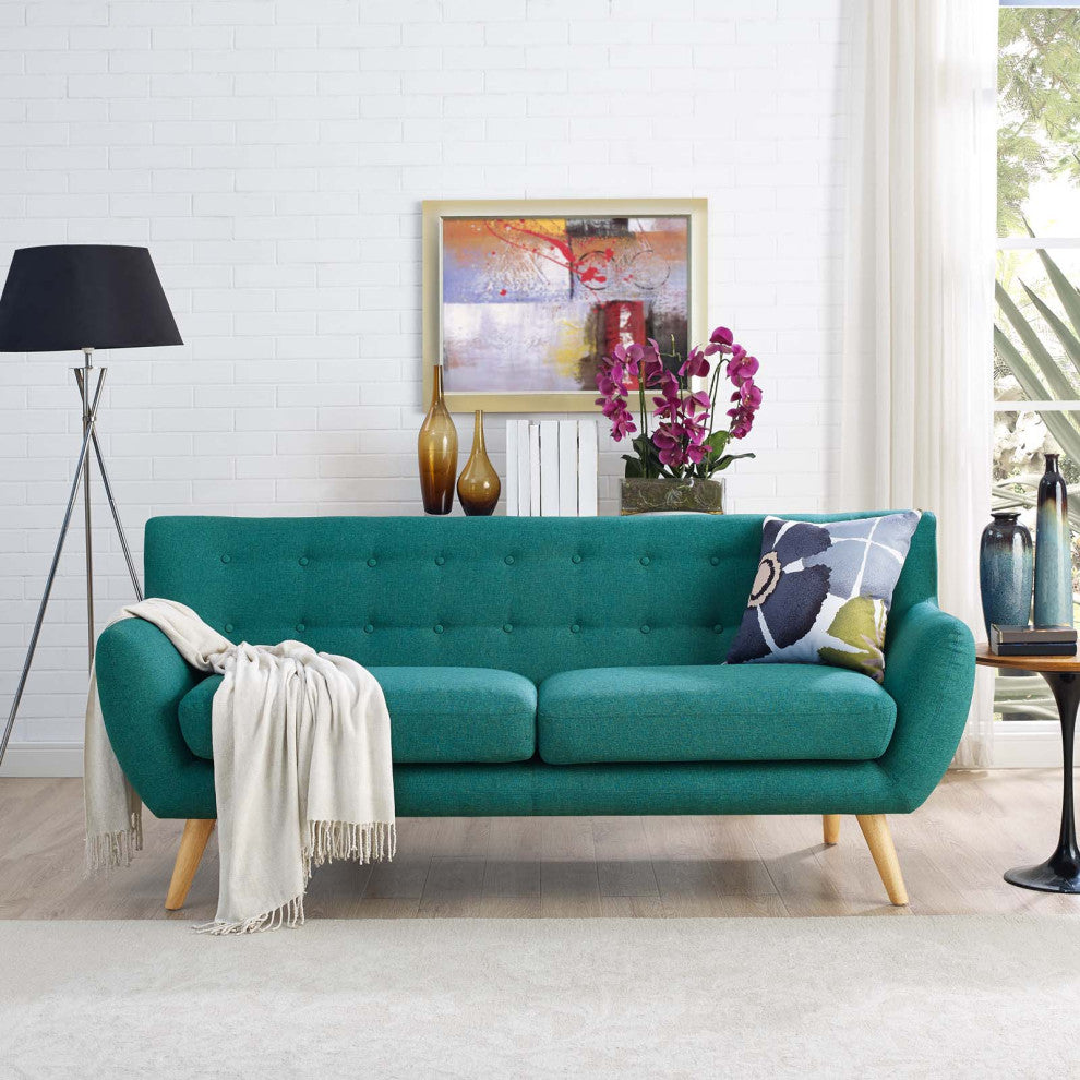 Teal Remark Upholstered Fabric Sofa