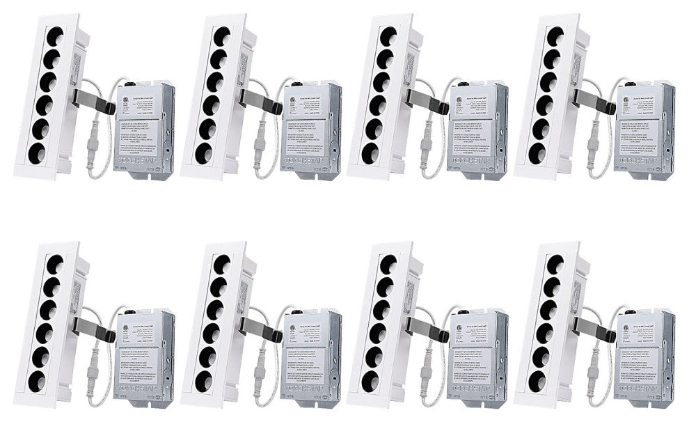 8 Pack 5CCT Dimmable LED Recessed Linear Light With J-Box