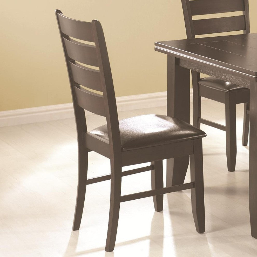 Benzara BM69066 Wooden Dining Side Chair, Cappuccino Brown, Set of 2