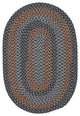 Colonial Mills Walden WN43 Charcoal/Orange Wool Area Rug, Oval 4'x6'
