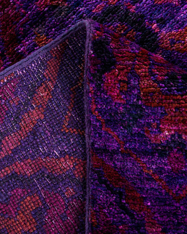 Overdyed, One-of-a-Kind Hand-Knotted Area Rug Purple, 3'10"x5'10"