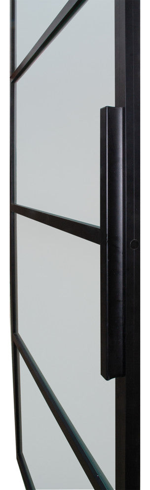 Modern French 4 Lite Clear Barn Door, 42"x96"
