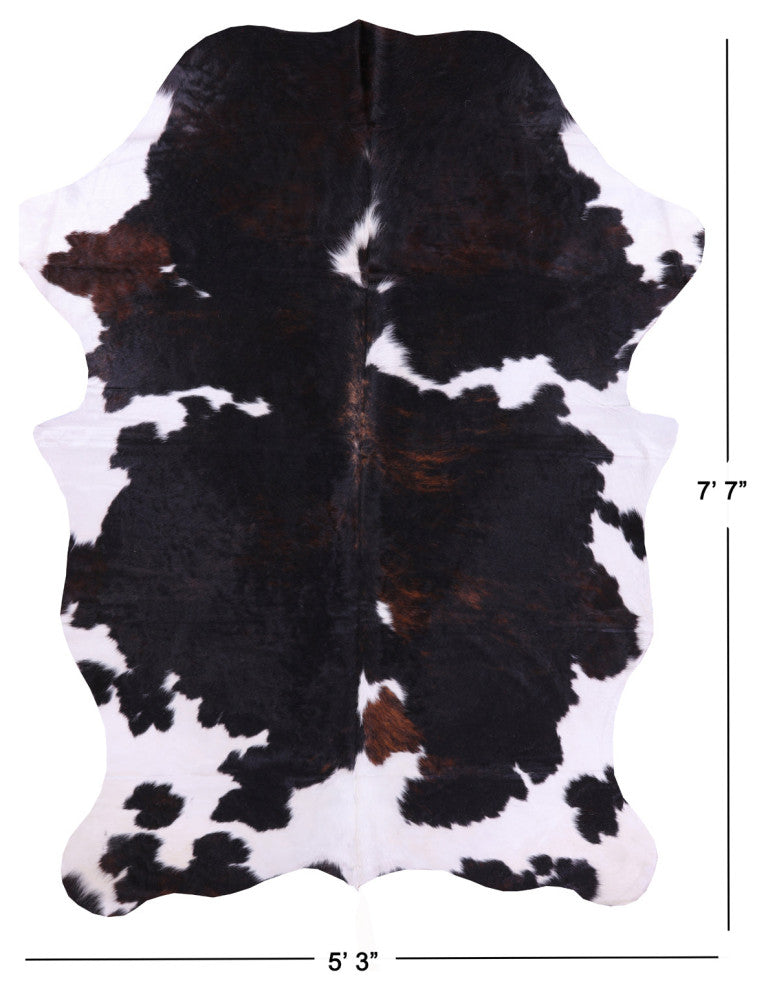 7' 7" X 5' 3" Organic Natural Hair-On Cowhide Area Rug C1757