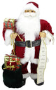 32" Standing Traditional Santa Holding A List of Names And Gift Bag
