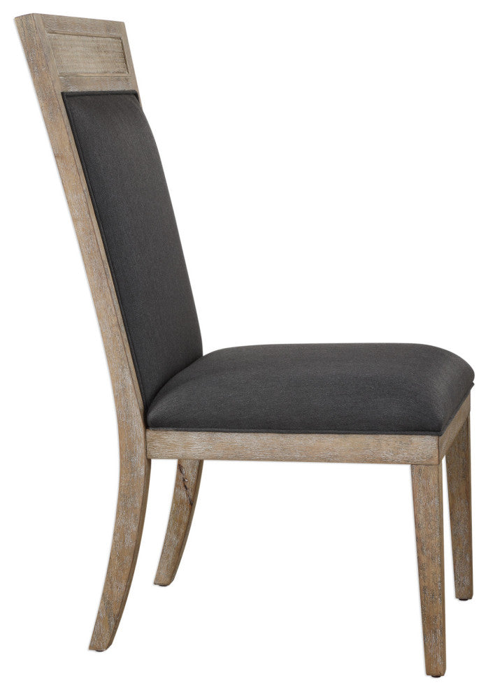 Uttermost 23440 Encore 20"W Wood Frame Accent Chair - Dark Gray / Sandstone