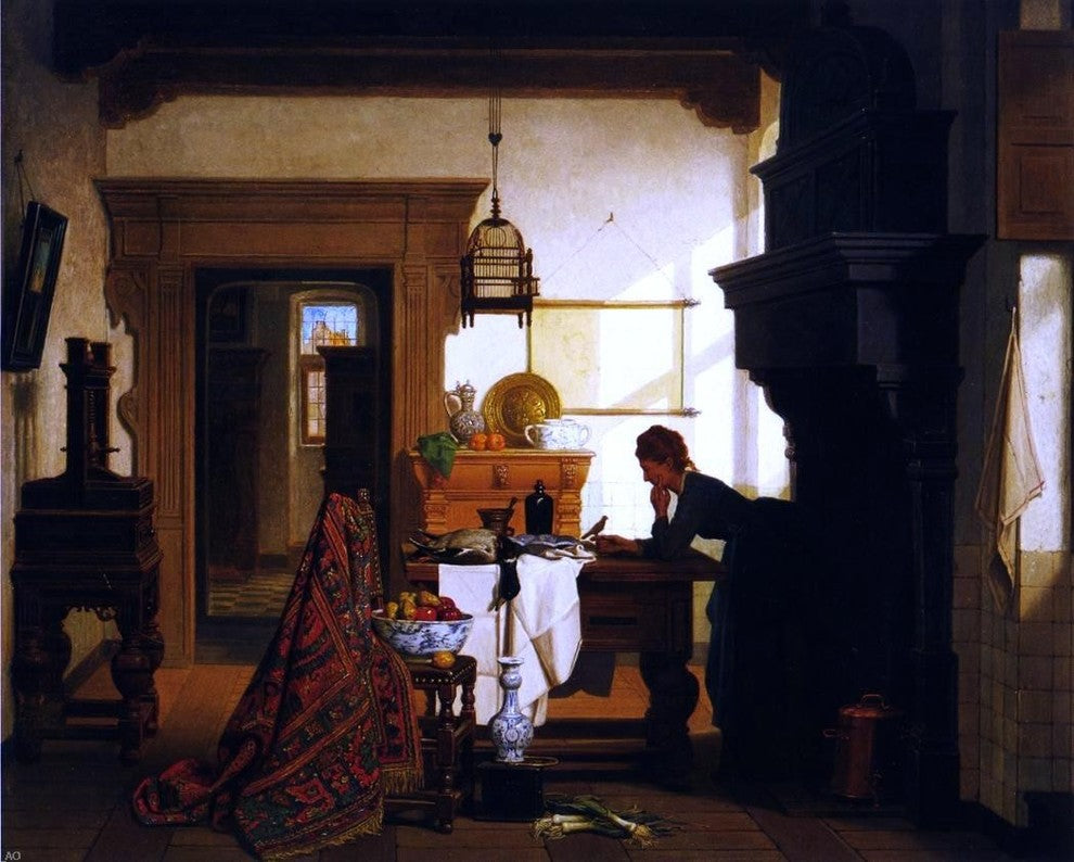 Charles Joseph Grips The Pet Bird, 20"x25" Gallery Wrapped Canvas Print