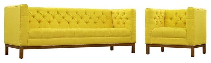 Modern Sunny Panache Living Room Set Upholstered Fabric, 2-Piece Set