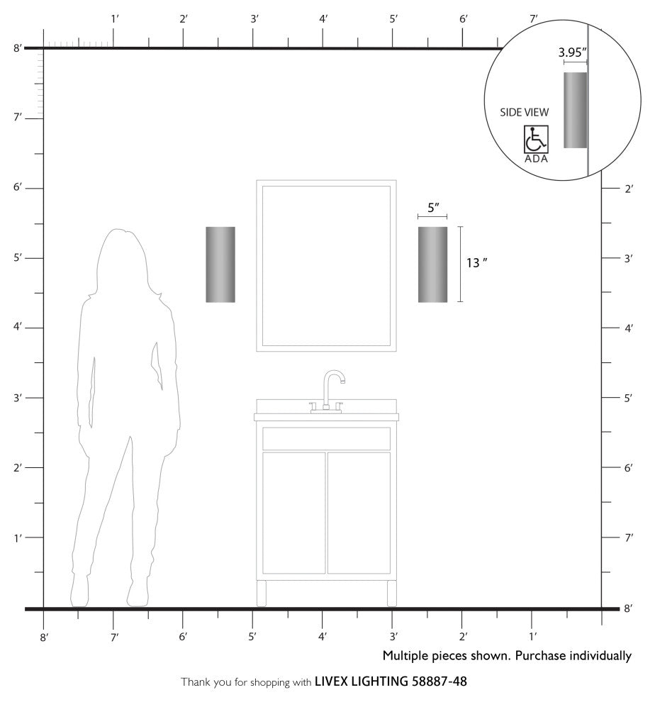 Bellingham 2-Light Antique Gold Leaf ADA Sconce