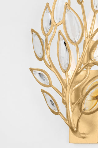 Fairlee 14.5" High Vintage Gold Leaf Wall Sconce