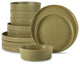 Stone by Mercer Project Modan Stoneware 12 Piece Dinnerware Set, Green