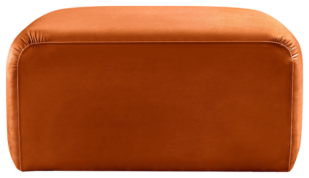 Arc Upholstered Modular Component, Cognac, 1-Piece: Ottoman, Velvet