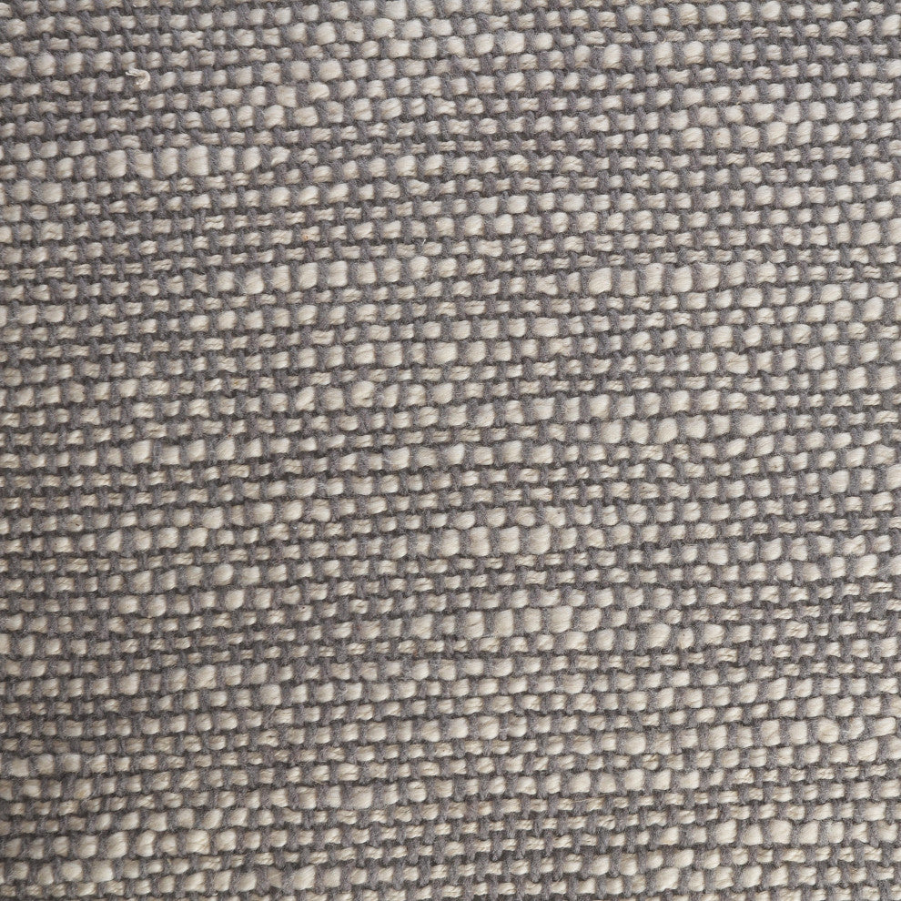 Two-Tone Cotton Throw Pillow with Fringe, Gray, 20" X 20"