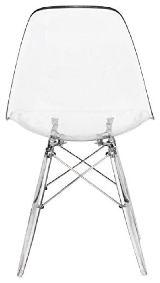 LeisureMod Dover Molded Side Chair With Acrylic Base, Set of 2