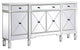 Calum 72" Mirrored Credenza, Antique White