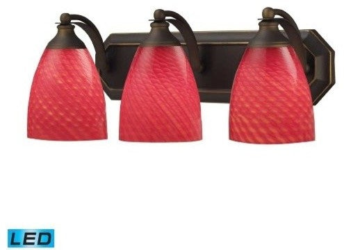 Vanity Bathbar Scarlet/3/Aged Bronze/LED Bulb -3B-SC-LED