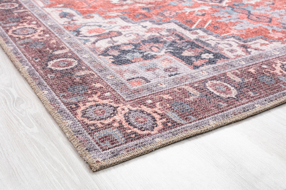 Vera Collection Multi 7'6" x 10' Rectangle Residential Indoor Area Rug