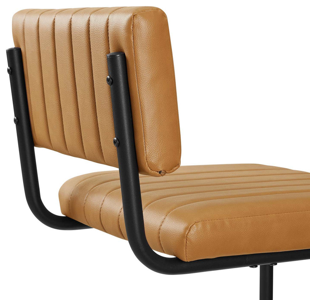 Parity Vegan Leather Bar Stools, Set of 2, Black Tan
