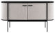 Modrest Hobart Modern Beige Fabric and Black Metal Buffet