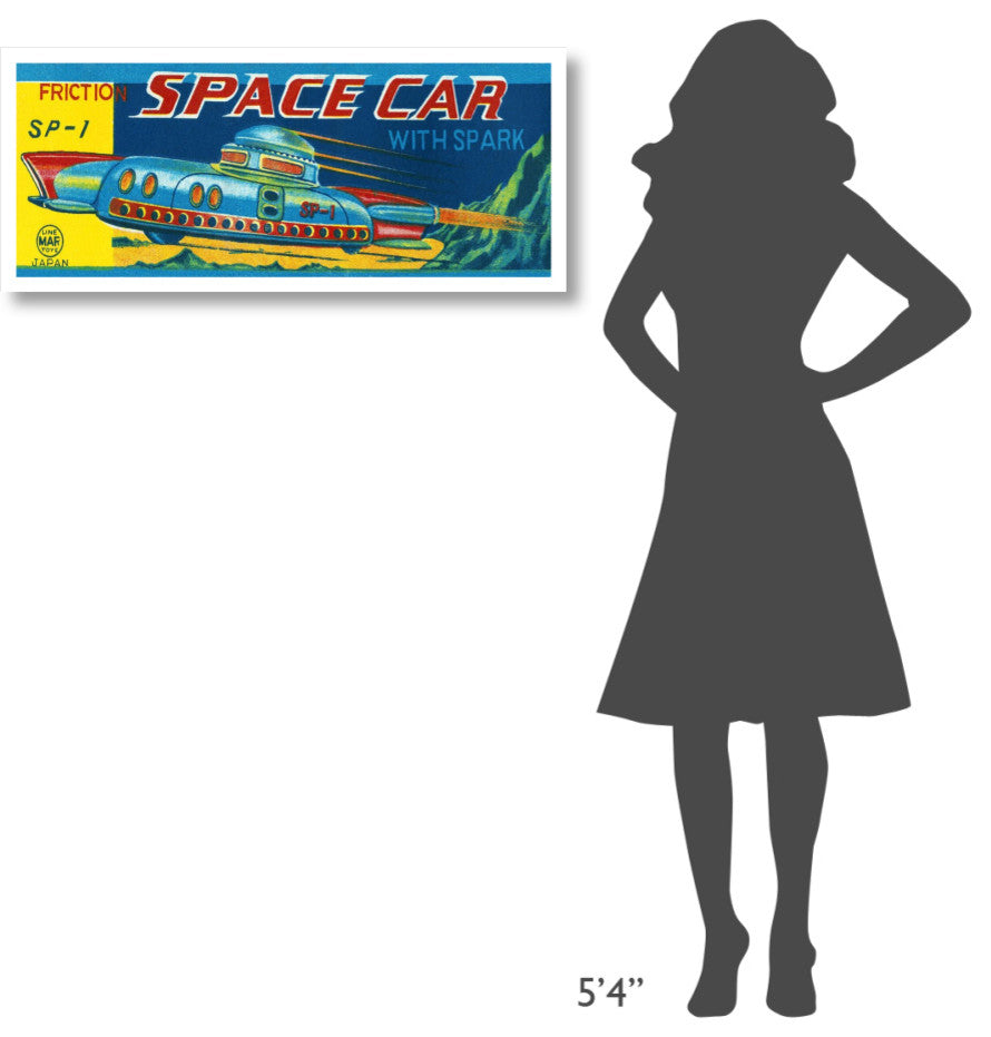 "SP-1 Friction Space Car" Digital Paper Print by Retrotrans, 38"x16"