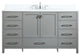 Elegant VF18860GR-BS 60"Single Bathroom Vanity, Gray With Backsplash