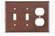 Double Switch and Outlet Cover Unpierced in Rustic Tin