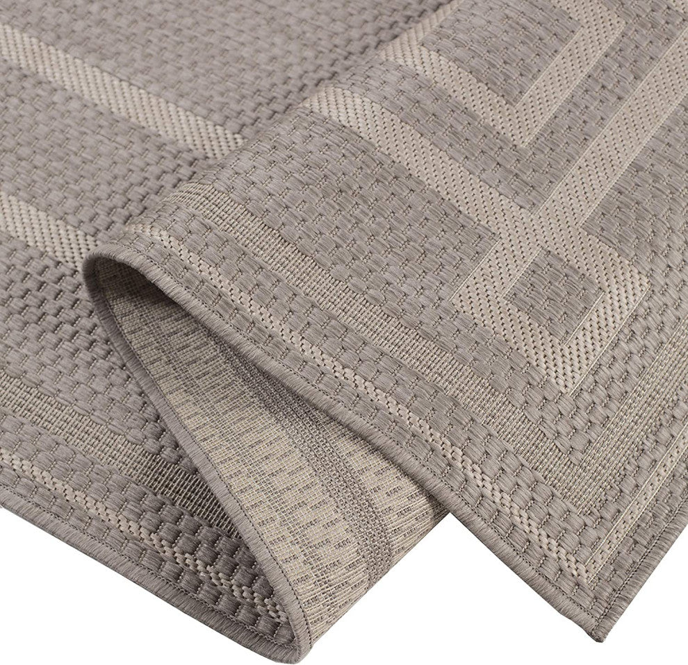 Outdoor Collection Oriental Area Rug - UV Safe Rug, Dove, 5'3"x7'6"