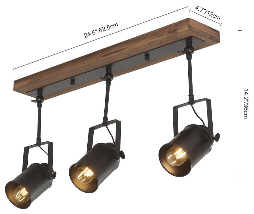 Industrial 3-Light Track Light Fixtures