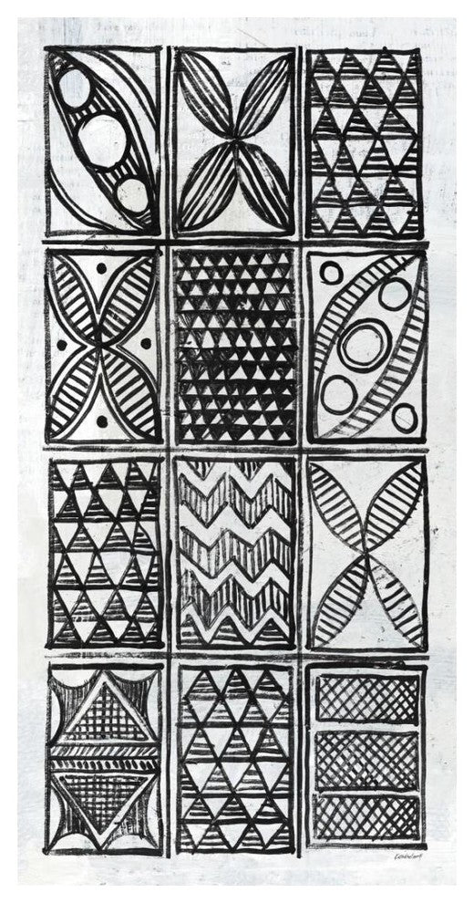 "Patterns of the Amazon III BW" Digital Paper Print by Kathrine Lovell, 14"x26"