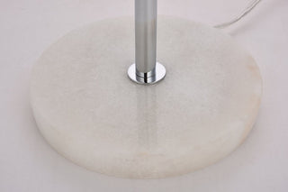 Midcentury Modern Chrome And Frosted White 2-Light Table Lamp