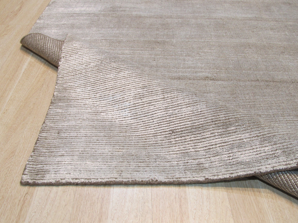 Ivory Transitional Stripe Boho Area Rug