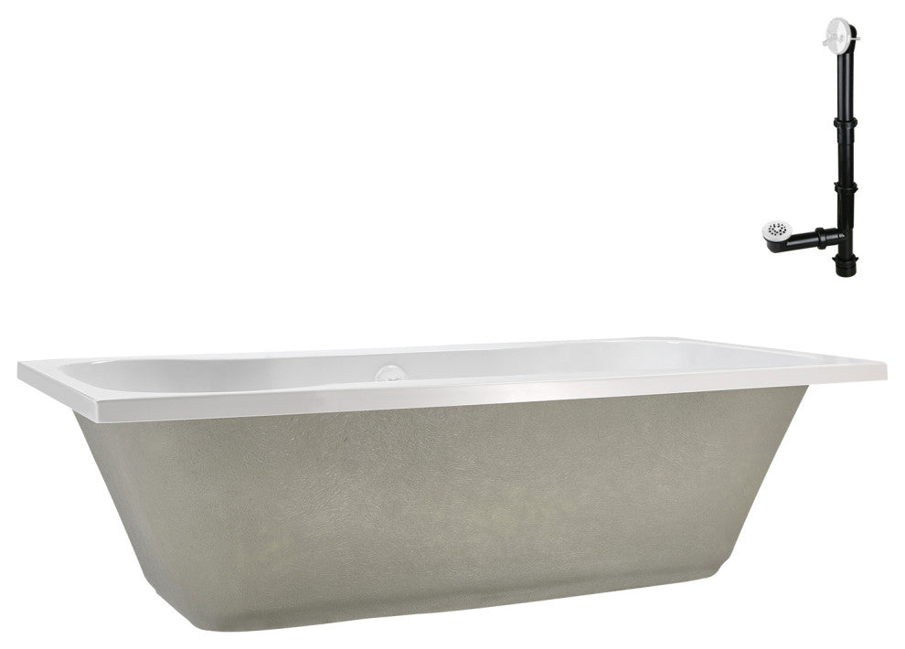 Streamline 72 in. x 36 in. Acrylic Drop-In Bathtub, Glossy White