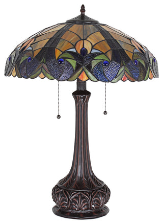 Adalaide Tiffany-Style Victorian Stained Glass Table Lamp 25" Width