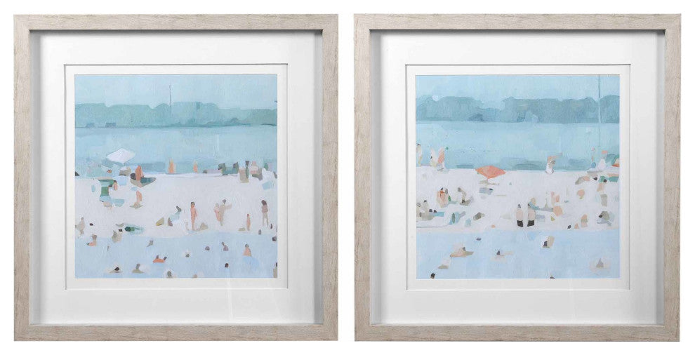 Uttermost 33695 Sea Framed Beaches Prints on Paper - Set of 2 - Light Beach