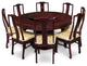 60" Rosewood Longevity Design Round Dining Table With 8 Chairs