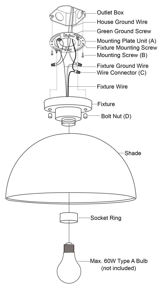 Devon Mid-Century Modern Semi Flush Mount Ceiling Light, Glossy White and Satin Brass