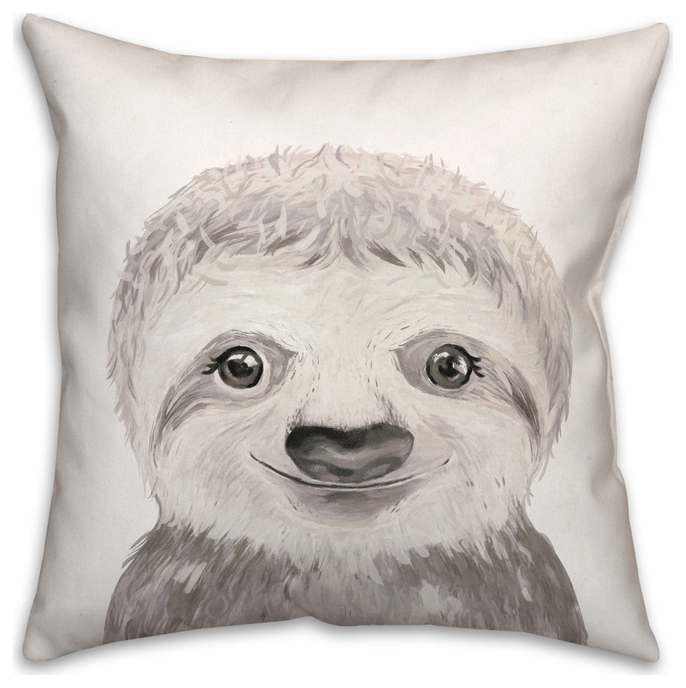 Baby Sloth 18"x18" Spun Poly Pillow