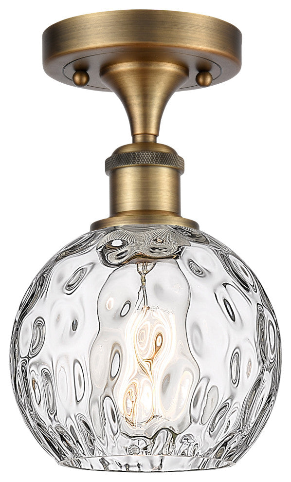Innovations 516-1C-BB-G1215-6 1-Light Semi-Flush Mount, Brushed Brass
