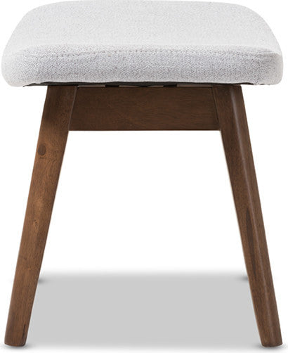 Vera Light Gray Fabric Upholstered Ottoman