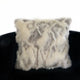 Plutus Ivory,Gray Ivory Rabbit Fur Animal Faux Fur Luxury Throw Pillow, 22"x22"