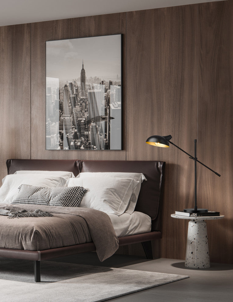 Zlite 1942TL-MB 1-Light Table Lamp, Outer Matte Black, Inner Golden