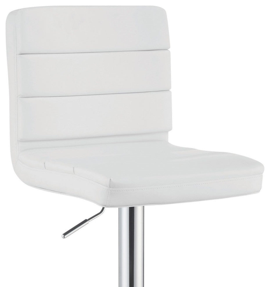 Set of 2 Adjustable Height Bar Stools, White